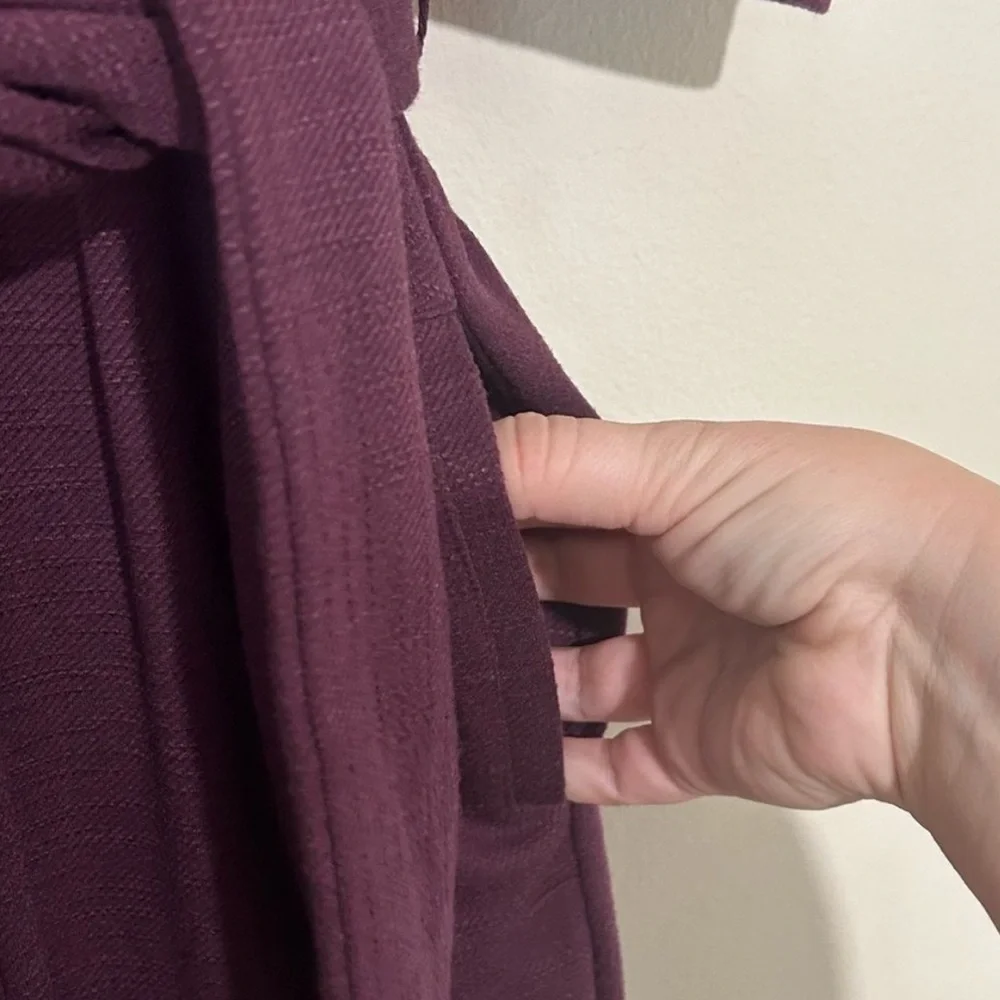 Anthropologie Ponte Sutton Berry Purple 3/4 Sleeve Tapered Leg Jumpsuit SZ XS